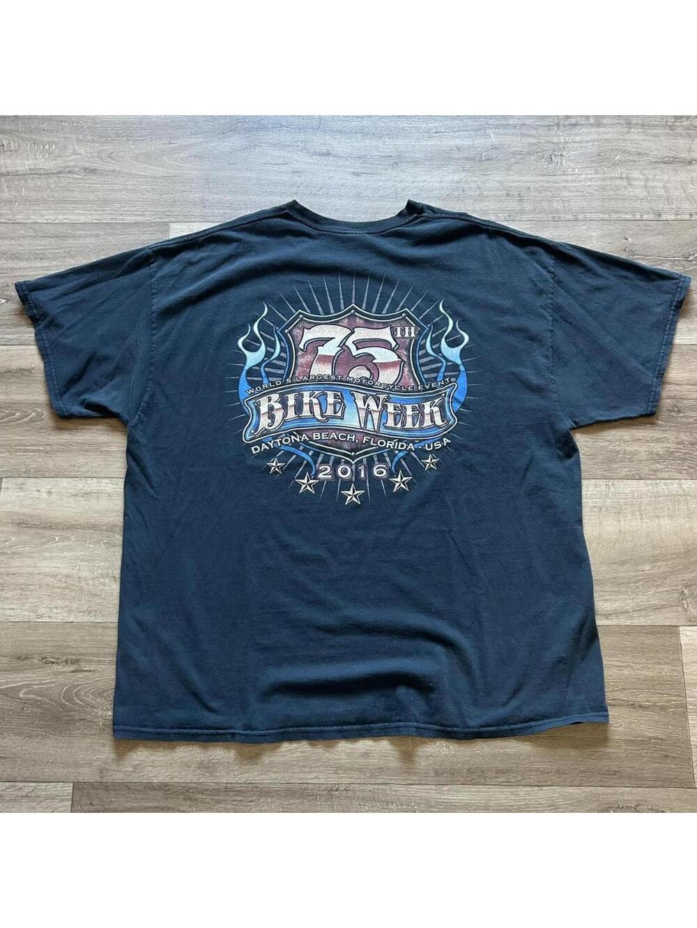Sick y2k Daytona Beach Bike Week black t-shirt Size XXL